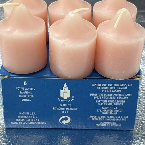 PARTYLITE  Indulgences V0045 Set of 6 Votive Pink Candles Awakening USA VTG‎ - Picture 4 of 11